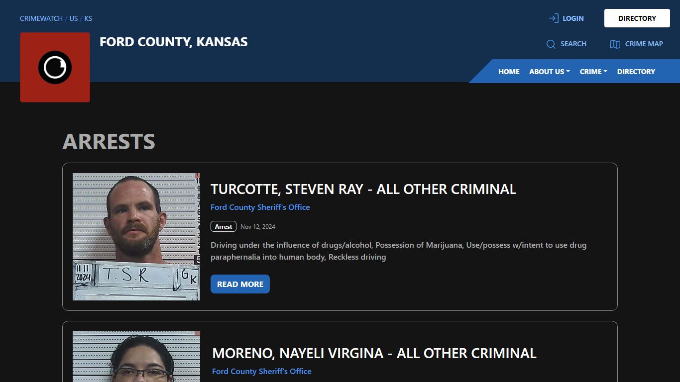 Arrests for Ford County, Kansas - CRIMEWATCH