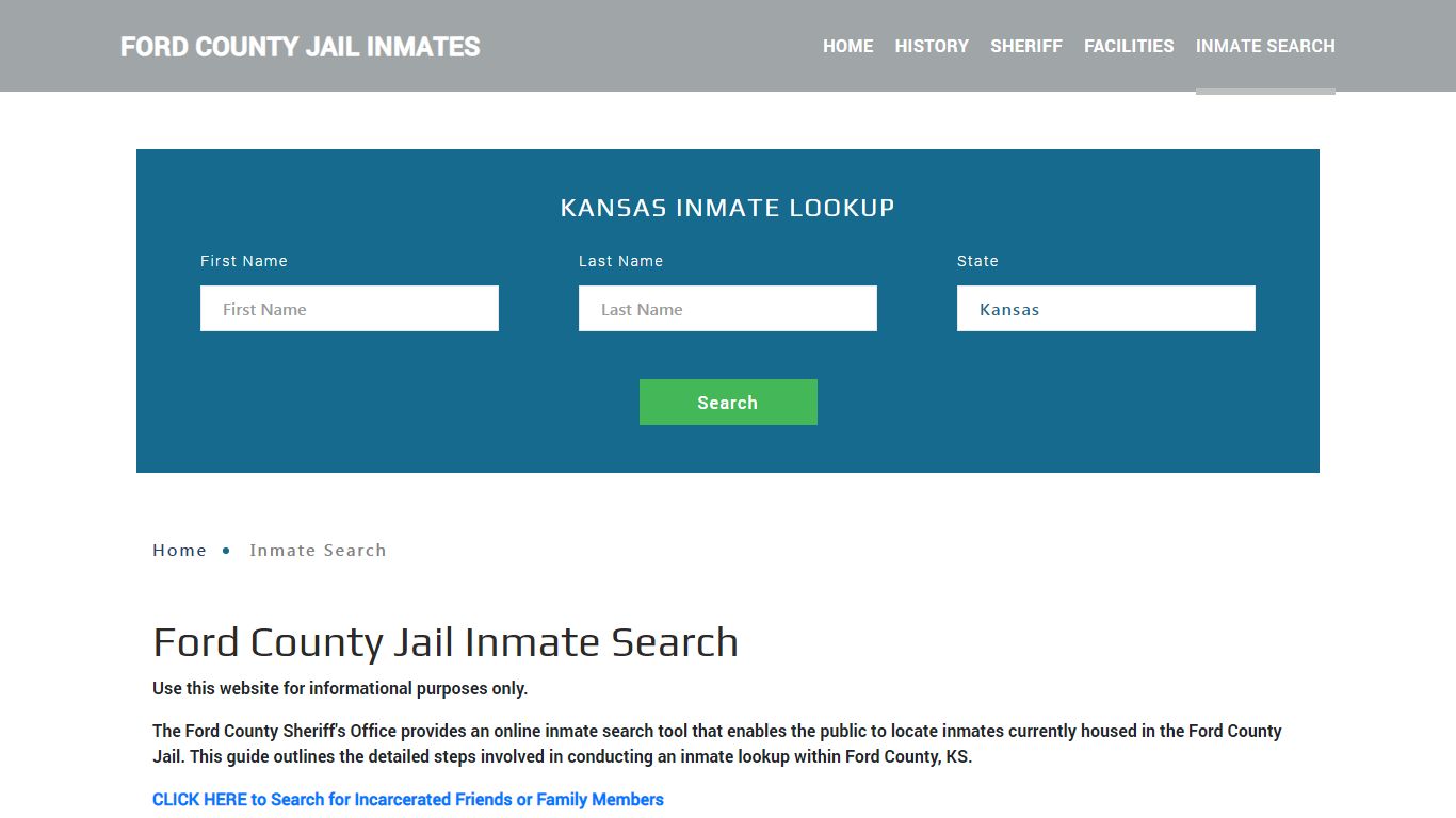 Ford County, KS Detainee Lookup